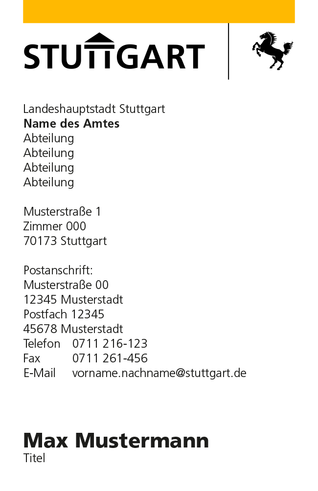 Hoch mit Postanschrift