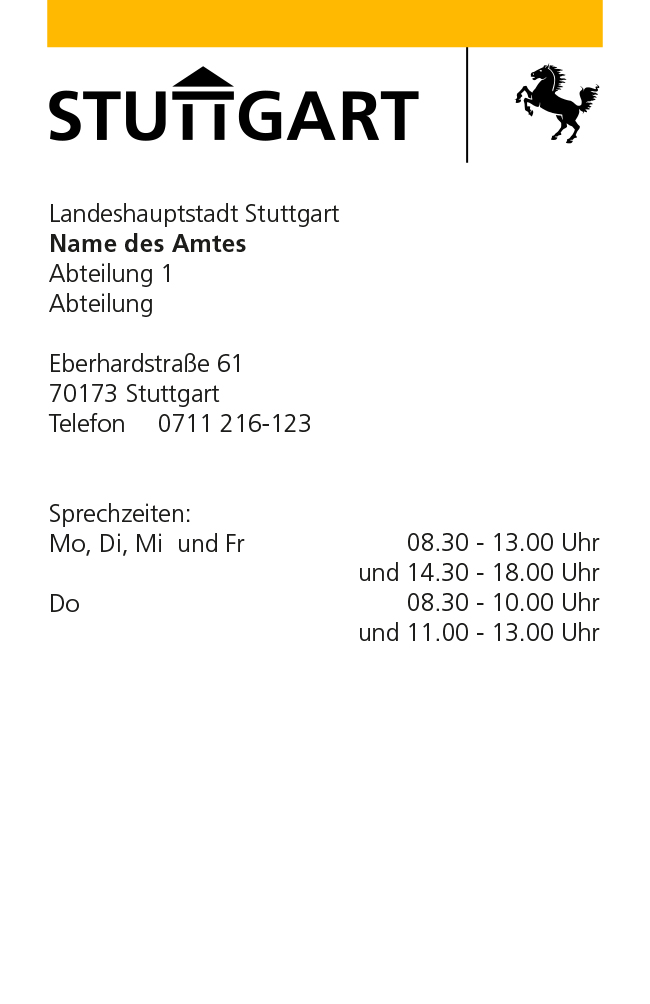 Hoch mit Postanschrift