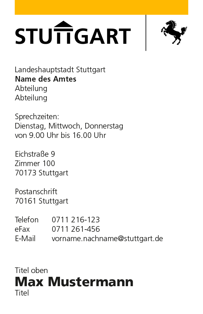 Hoch mit Postanschrift